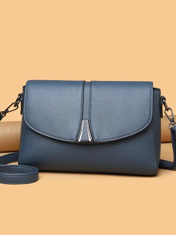 Women's PU Leather Crossbody Bag Elegant Minimalist Shoulder Bag Daily Commuting Handbag With Metal Lock And Flap Closure