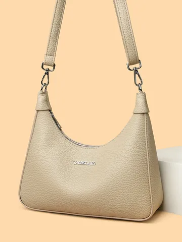 Women's PU Leather Shoulder Bag Solid Color Urban Minimalist Casual Crossbody Bag Fashion Versatile Underarm Bag