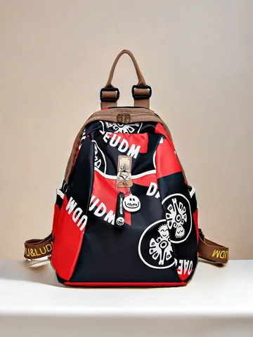 Women Fashion Printed Casual Travel Waterproof Backpack Stylish Chinese Style School Bag Large Capacity Daypack