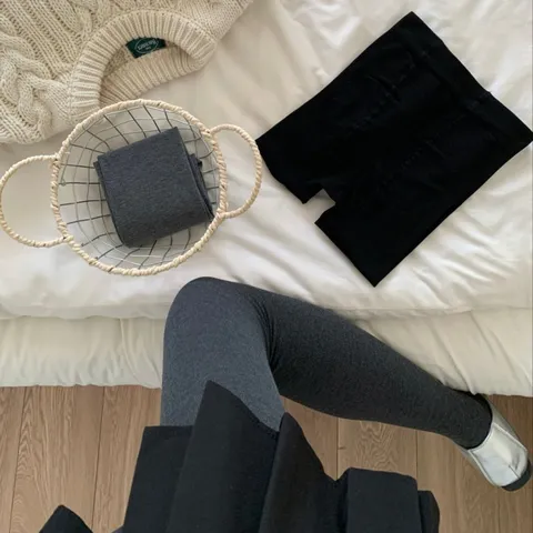 Pantis de Mujer de Cintura Alta con Control de Abdomen Leggings Adelgazantes de Micro-compresión Color Sólido Medias de Punto Básicas Primavera Otoño