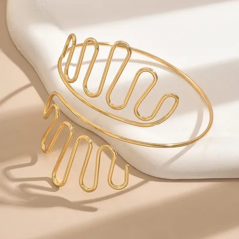 Bracciale da Braccio Superiore Avvolto in Filo d Acciaio Geometrico Esagerato in Stile Punk per Donna Catena da Braccio Regolabile Accessori Gioielli Moda