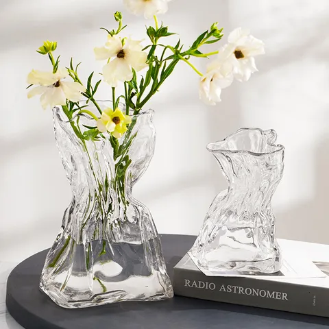Piccolo Vaso in Vetro Creativo Moderno Trasparente Colorato Minimalista Scrivania Composizione Floreale Idroponica Decorazione Casa