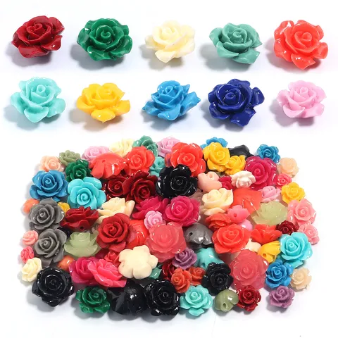Colorful 3D Resin Rose Camellia Flower Loose Beads For Bracelet Earring Making Phone Case DIY Craft Jewelry Components Crafts