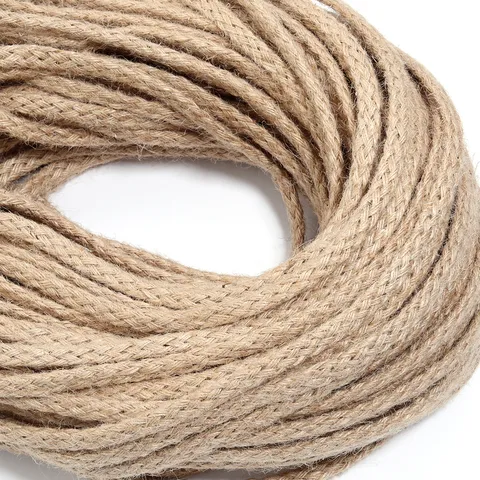 Thick 8 Strand Braided Jute Rope Natural Hemp Cord For DIY Crafts Decor Cat Scratching Post Wrapping String Garden Bundle