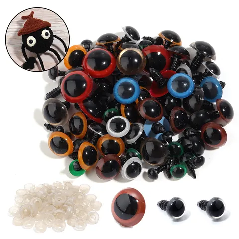 Occhi per Bambole in Plastica Resina Occhi di Sicurezza Per Peluche DIY Con Rondelle Occhi Colorati Rotondi Per Creazione Bambole