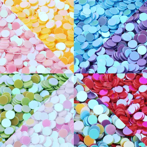 Electroplated Colorful Round Loose Sequins Flat Plastic Metallic Paillettes For Clothing Sewing Embroidery Nail Art Decoration DIY Craft Supplies