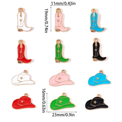 Legierung Western Cowboy Stiefel Hut Emaille Charms Für DIY Schmuckherstellung Anhänger Zubehör Ohrringe Halskette Zubehör Basteldekorationen