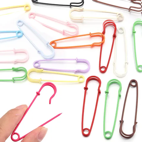 Iron Painted Bright Color Large Safety Pins Brooch Paperclip For DIY Crafts Clothing Waist Adjustment Anti Exposure Safety Buckle Jewelry Findings Accessories