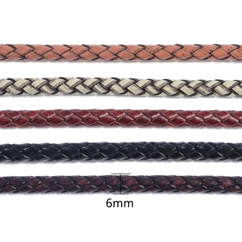Retro Genuine Leather Braided Cord Hollow Rope String Component For DIY Necklace Bracelet Keychain Craft Jewelry Making Supply