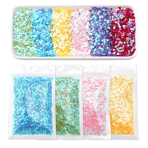 Electroplated Colorful Round Loose Sequins Flat Plastic Metallic Paillettes For Clothing Sewing Embroidery Nail Art Decoration DIY Craft Supplies