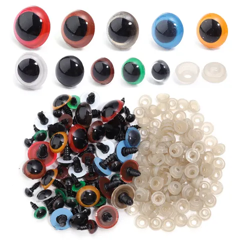 Occhi per Bambole in Plastica Resina Occhi di Sicurezza Per Peluche DIY Con Rondelle Occhi Colorati Rotondi Per Creazione Bambole