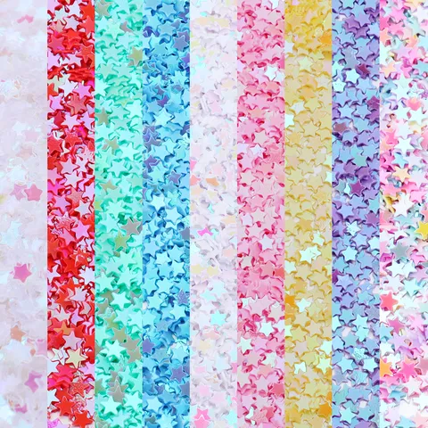 Holographic Laser Star Sequins For Nail Art Decoration Electroplated Plastic Star Confetti For Garment Sewing DIY Crafts Supply