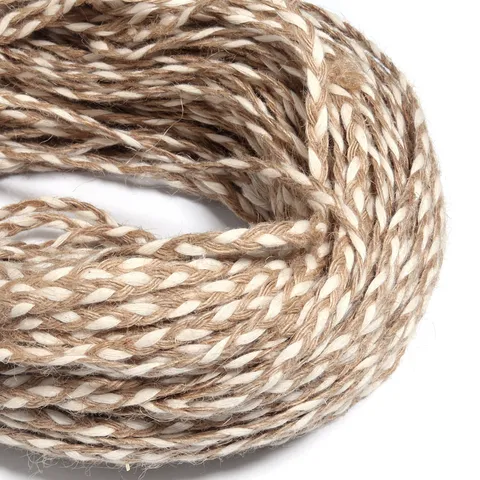 Cordón de Yute Trenzado Cuerda de Algodón y Lino Natural Cinta Para Embalaje de Caja de Regalo Artesanía DIY Costura de Ropa