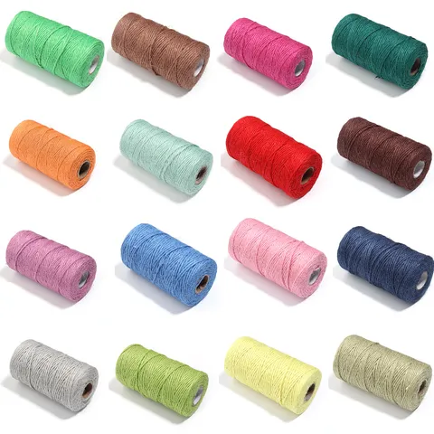 Natural Cotton Linen Hemp Rope For Gift Wrapping DIY Handmade Crafts Retro Woven Cord Clothing Tag Line