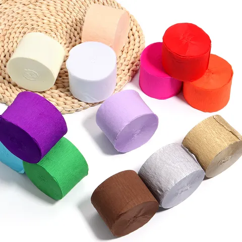 Colored Crepe Paper Streamers For DIY Crafting Balloon Ribbons Gift Wrapping Paper For Party Wedding Home Decoration Craft Materials