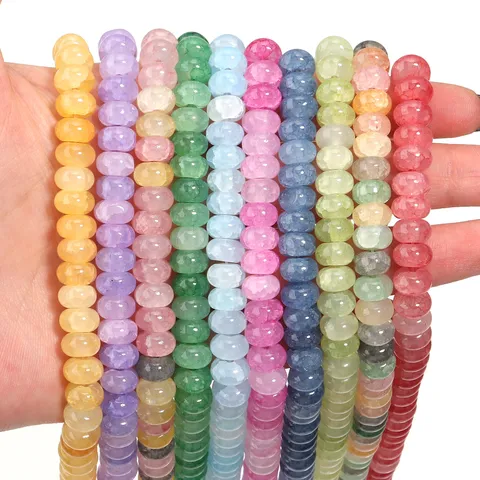 Glass Floral Rondelle Beads Faceted Abacus Beads For DIY Jewelry Making Bracelet Necklace Earring Spacer Beads Accessories