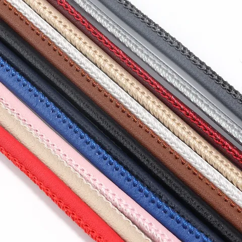 Handwoven Round Genuine Leather Cord Twisted Leather Strands For DIY Braided Bracelet Necklace Pendant Making Crafts Clothing Material