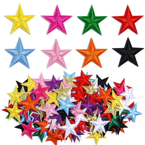 Embroidered Star Patches Fabric Iron On Badge For Clothing Pants Bags Decoration Original Design Sewing Craft Applique