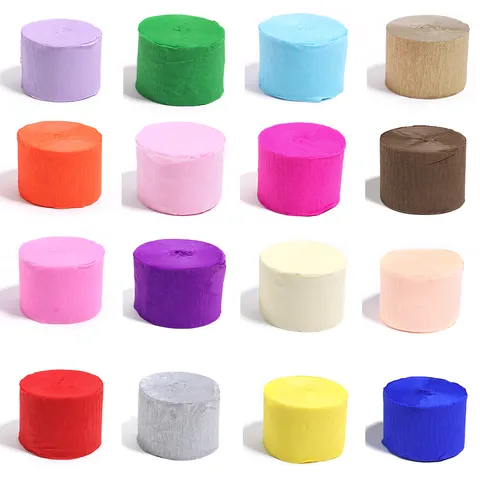 Colored Crepe Paper Streamers For DIY Crafting Balloon Ribbons Gift Wrapping Paper For Party Wedding Home Decoration Craft Materials