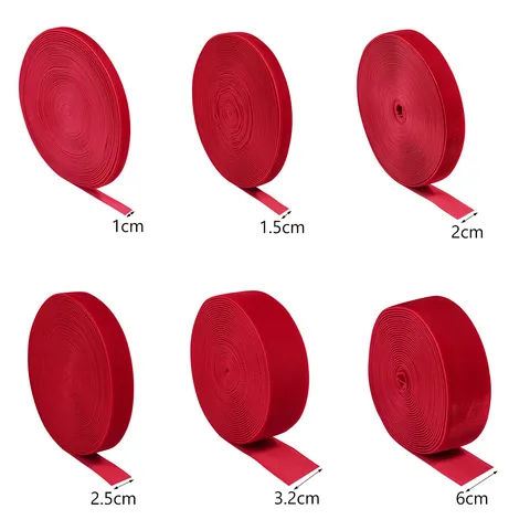 Einseitiges Beflocktes Band Samt Geschenkband Für DIY Haarklammern Handwerk Bekleidung Zubehör Nähen Hochzeitsfeier Dekor