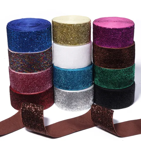 Glitter Velvet Flocking Ribbon Tape For DIY Crafts Bows Gift Boxes Celebration Party Wedding Apparel Accessories Decor