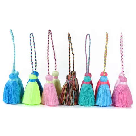 Bohemian Double Tassel Hanging Decor Polyester Hand Woven Tassels For Curtain Clothing Sachet Christmas Decoration Classical Tassel Pendant
