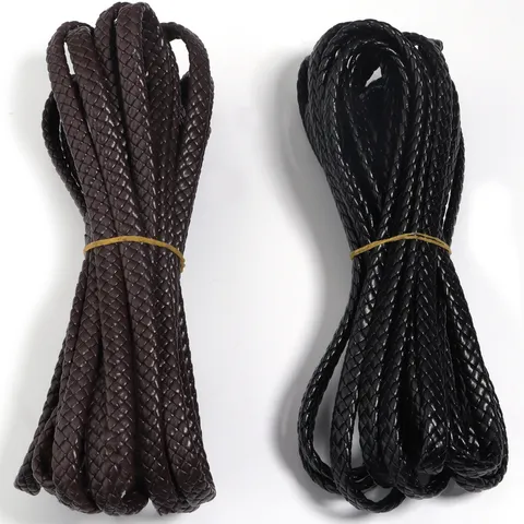 Minimalistisch PU-Leder Geflochtene Kordel Für Tasche Gurt Kleidung Schuh Hut Material DIY Schmuck Handgeflochten Flaches Seil