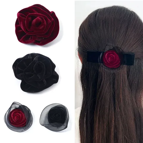 Handmade Mesh Velvet Rose Flower Bud Patches For DIY Jewelry Hair Clips Brooch Clothing Bag Decor Accessories