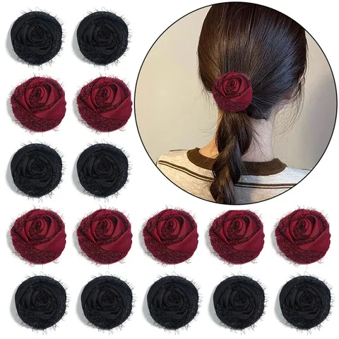 Handmade Mesh Velvet Rose Flower Bud Patches For DIY Jewelry Hair Clips Brooch Clothing Bag Decor Accessories
