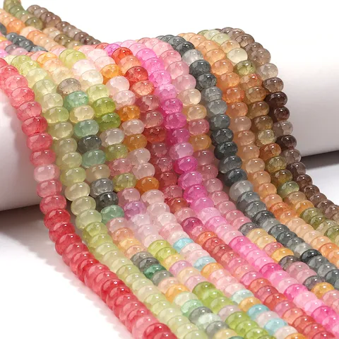 Glass Floral Rondelle Beads Faceted Abacus Beads For DIY Jewelry Making Bracelet Necklace Earring Spacer Beads Accessories