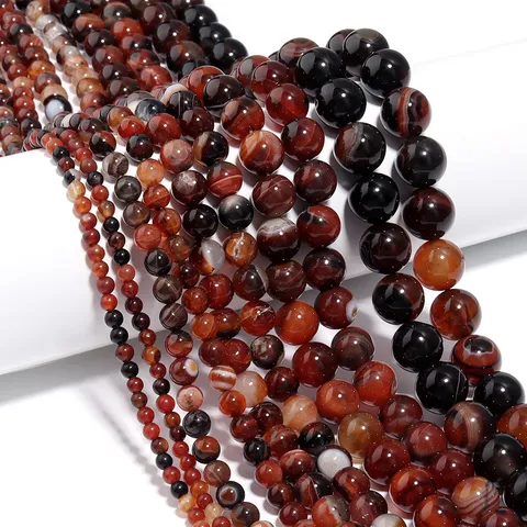Natürliche Traum Achat Lose Perlen Bernstein Gestreifte Achat Rundperlen Für DIY Schmuckherstellung Armband Halskette Zubehör