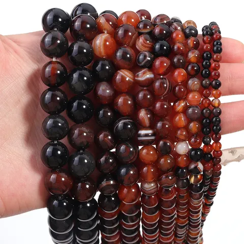Natürliche Traum Achat Lose Perlen Bernstein Gestreifte Achat Rundperlen Für DIY Schmuckherstellung Armband Halskette Zubehör