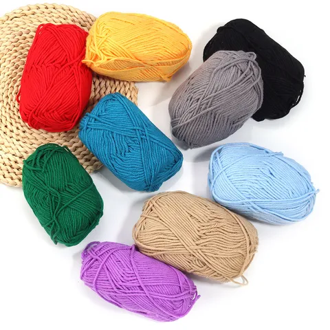 5 Ply Soft Milk Cotton Yarn For Hand Knitting DIY Crochet Crafting Scarf Sweater Doll Blanket Weaving Material