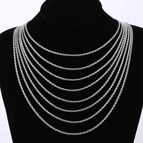 Collana a Catena Torcione in Acciaio Inossidabile Hip Hop da Uomo Unisex Tono Oro Argento Corda Catena Punk Streetwear Gioielli