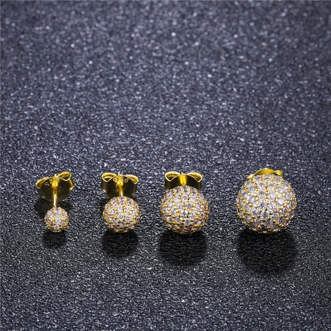 Orecchini a Bottone Tondi con Strass alla Moda Lucidi Orecchini Geometrici in Rame Eleganti Accessori Gioielli da Festa per Donna
