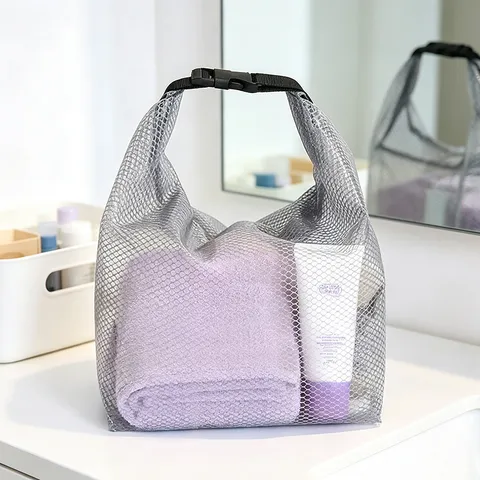 Borsa da Nuoto in Rete Impermeabile Separazione Secco Umido Grande Capacità Portatile Borsa da Spiaggia Viaggio Articoli da Toeletta Borsa Organizer per Palestra Bagno