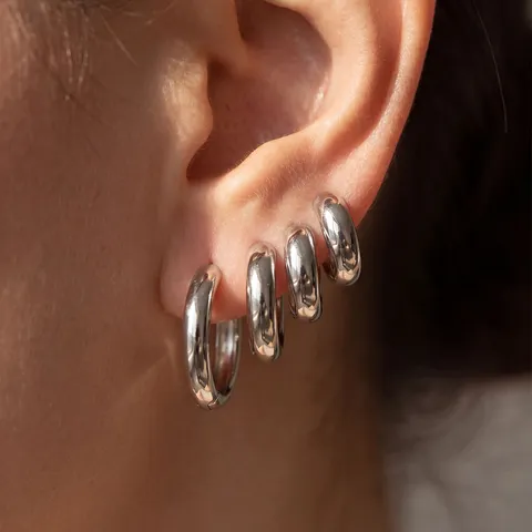 Roestvrij Staal C-Vorm Creolen Open Geometrische Minimalistische Chique Dagelijkse Sieraden Voor Vrouwen Goud En Staalkleur