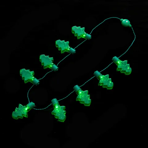 9 LED Christmas Tree Glowing Necklace Party Decoration Lights String Holiday Atmosphere Pendant Light Necklace