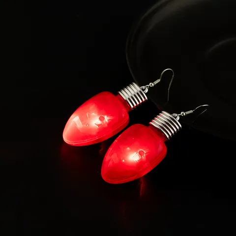 Weihnachten Leuchtende LED Glühbirne Ohrringe Mit 925 Sterling Silber Ohrstecker Festliche Party Ohrhänger Für Damen Herren Schmuck