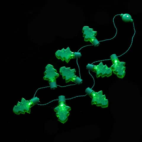 9 LED Christmas Tree Glowing Necklace Party Decoration Lights String Holiday Atmosphere Pendant Light Necklace