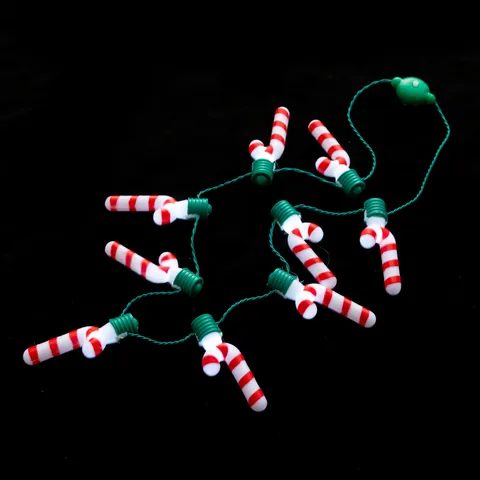 Natale 9 LED Collana Luminosa Ciondolo a Bastoncino di Zucchero Festa Festiva Collana Glow per Decorazione Celebrazione Natale Regalo