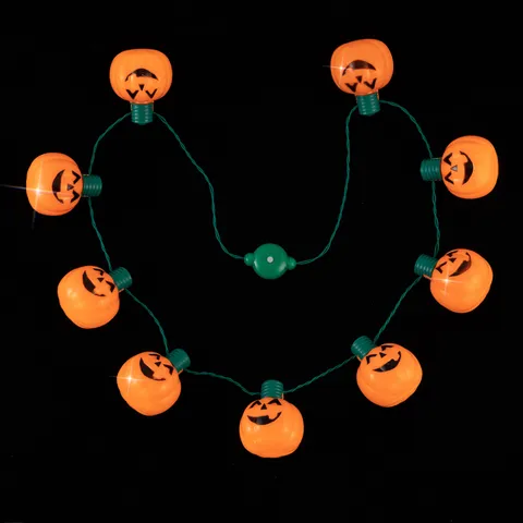 Halloween Kürbis LED Aufleuchten Halskette Kunststoff Kreative Glühen Hängende Dekoration Für Festival Kostüm Party Requisiten