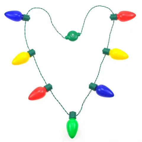 Collana con Lampadine LED di Natale Colorata in Plastica Stringa di Grandi Lampadine per Festival Festa Unisex Decorazione del Costume