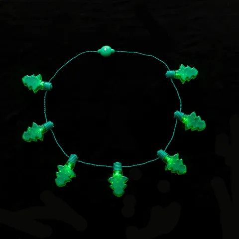 Weihnachtsbaum LED Leuchtende Halskette Kunststoff Licht Up String Anhänger Halsketten Für Feiertagsparty Dekoration Unisex