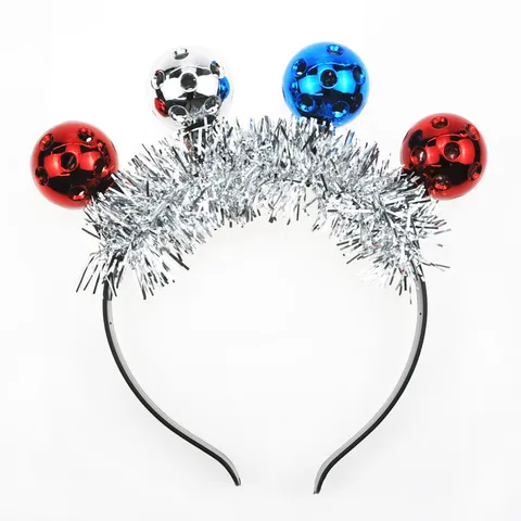LED Glowing Disco Ball Headband With Bells Independence Day Party Decoration Light Up Hair Hoop Festive Accessories