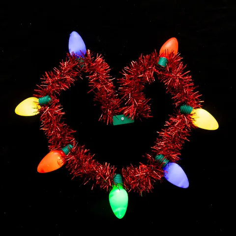 Weihnachten Leuchtende Lametta Girlande Glühbirne Halskette Übergroße Party Zubehör Festliche Stimmung Kostüm Halskette Schmuck Für Damen Herren