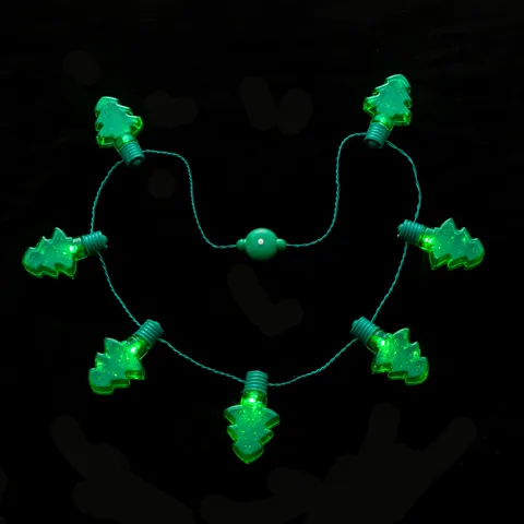 Weihnachtsbaum LED Leuchtende Halskette Kunststoff Licht Up String Anhänger Halsketten Für Feiertagsparty Dekoration Unisex
