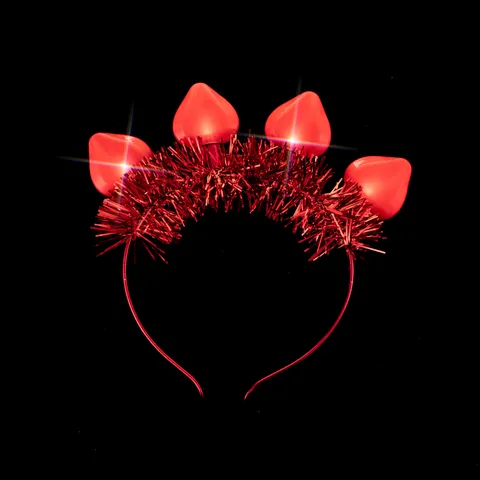 Diadema Corazón LED Día de San Valentín Ribete de Piel Rojo Luminosa Seis Funciones Accesorios de Disfraces de Fiesta para Mujer Hombre
