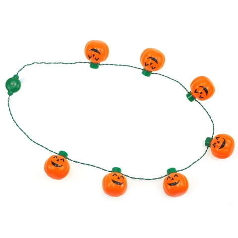 Halloween Citrouille Lumineuse LED Guirlande Lumineuse Collier Créatif Résine Plastique Chaîne de Tôle Torsadée Accessoires de Costume Nouveauté Fête