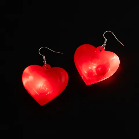LED Herz Anhänger Ohrringe Valentinstag Party Zubehör Leuchtende Harz Ohrringe Für Unisex Nachtclub Party Schmuck